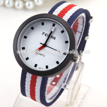 Fabric strap stripe elegant sport watch